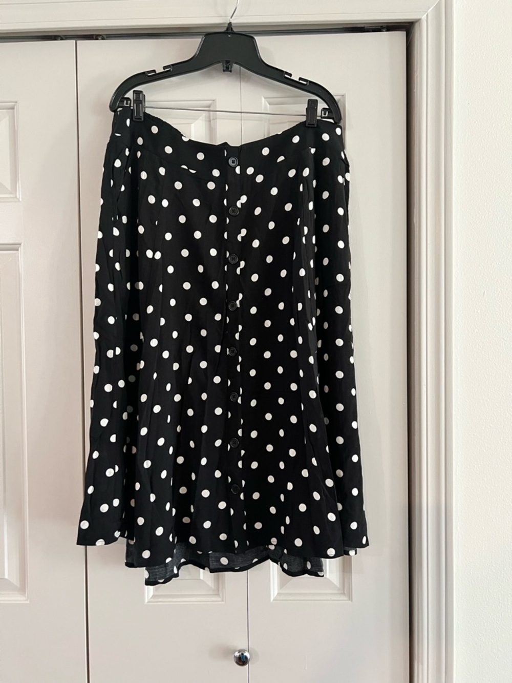 torrid Black with White Polka Dot Button-Front Skater Skirt